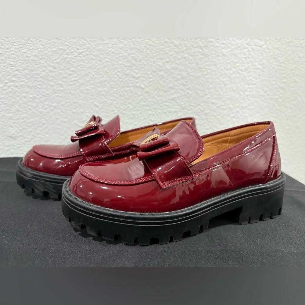 Mudd Kids Burgundy Moccasins with Bow Size 13